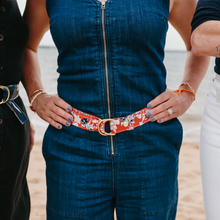 Load image into Gallery viewer, Crimson Motif Fabric Belt
